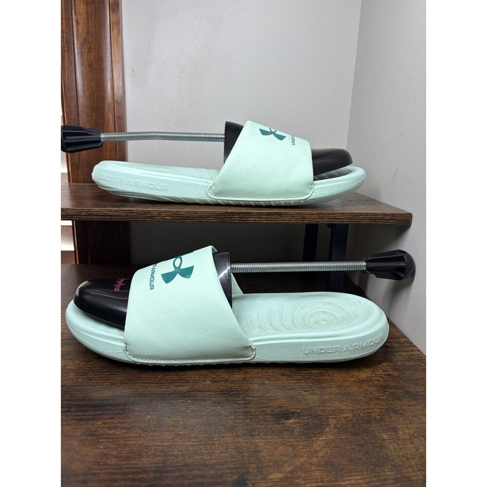 Under Armour Ansa Fixed 3023772-306 Aqua Foam Mint Slide Sandals Womens 11